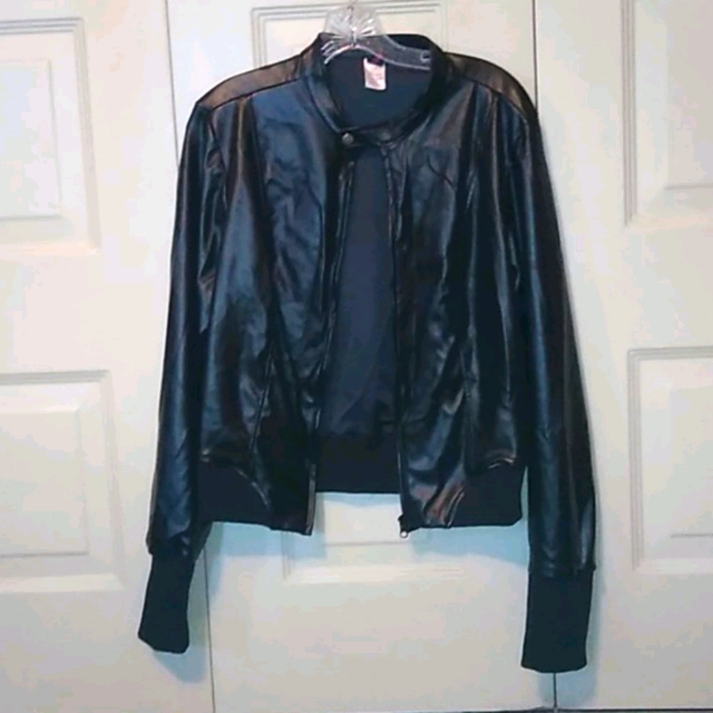 Large Black pleather jacket